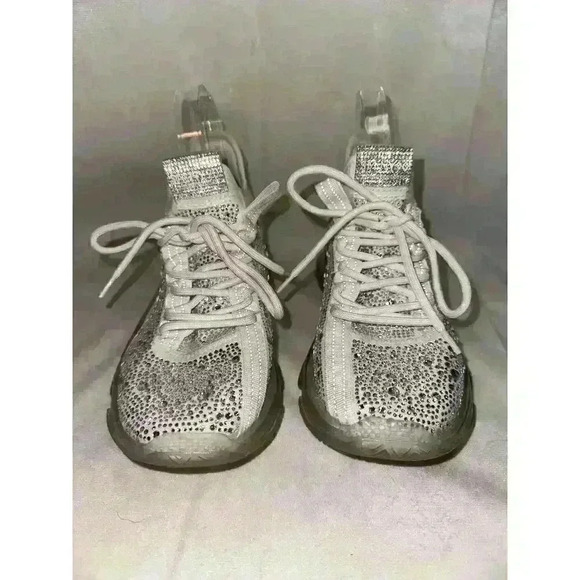 Steve Madden‎ Rhinestone Embellishment Maxima-R Women's White Tennie Shoe Sz 9 M - Picture 3 of 11